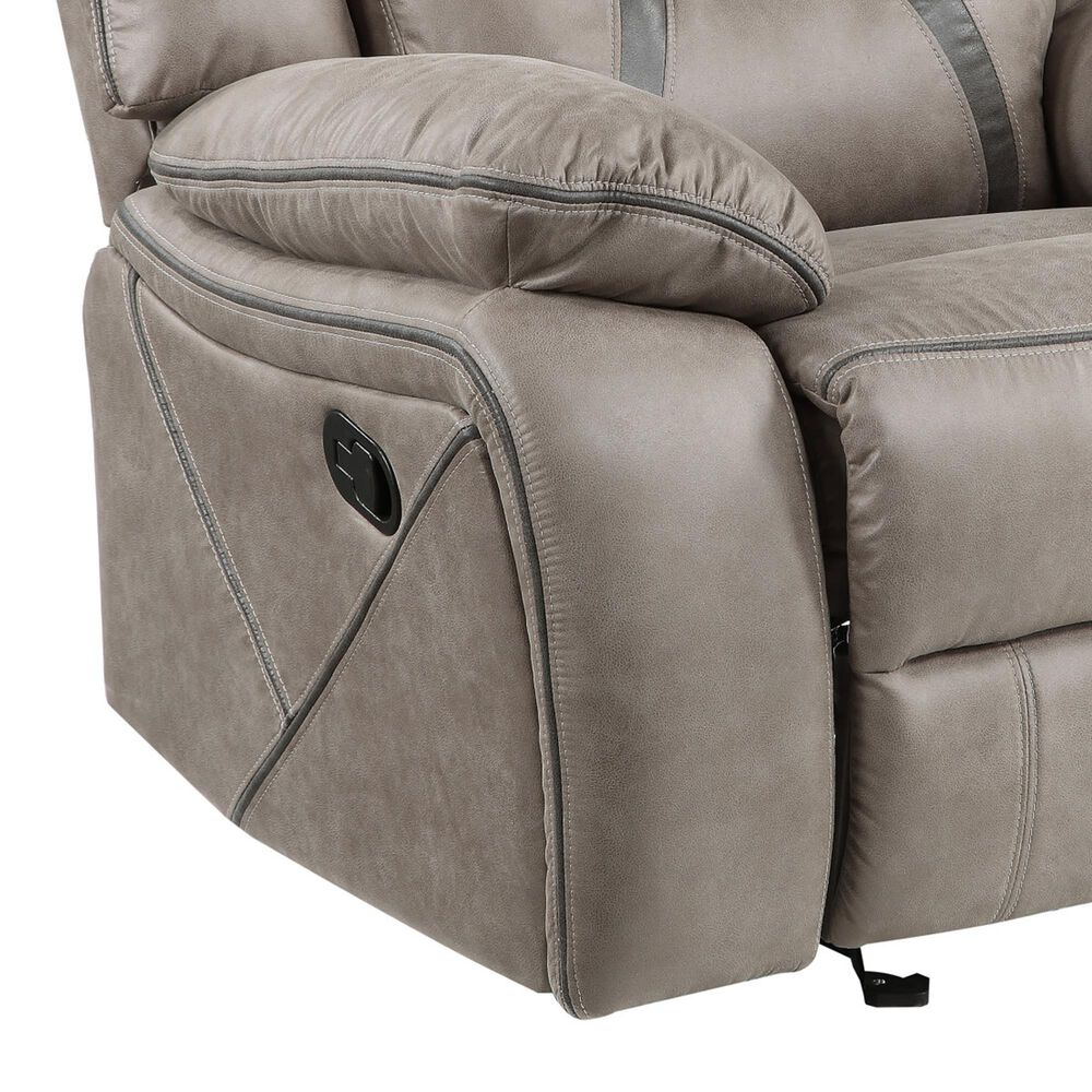 Steve Silver Tyson Manual Glider Recliner in Grey, , large