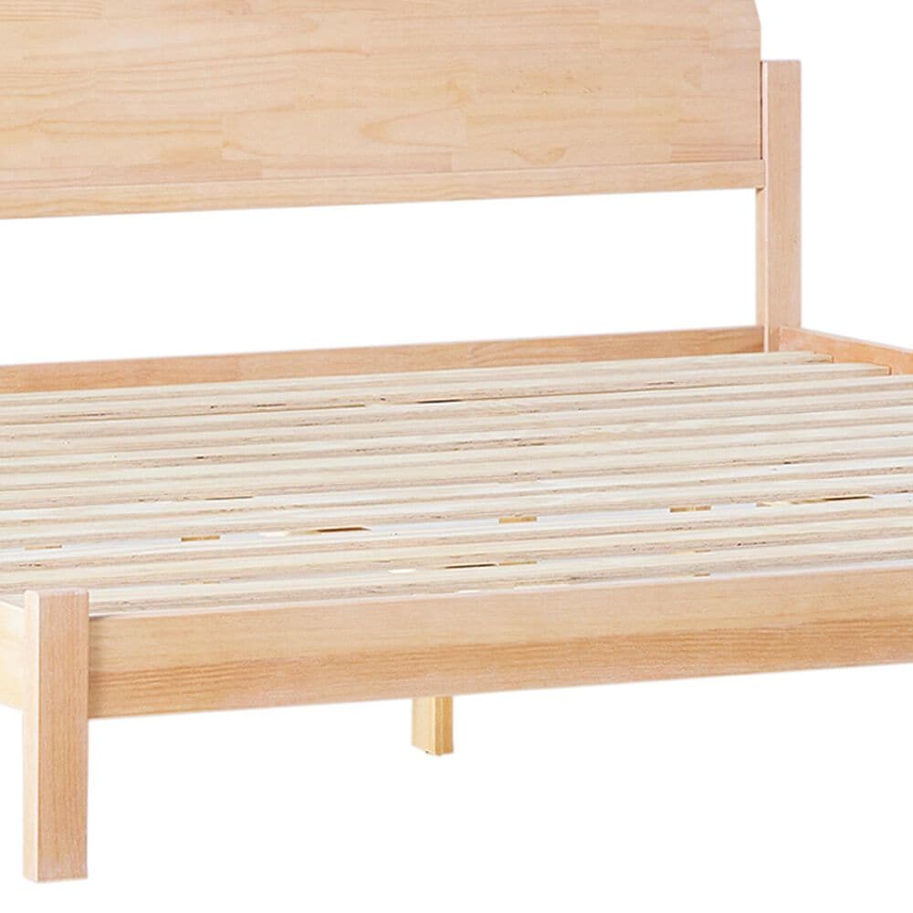 Walker Edison Elias King Platform Bed with Curved Wood Headboard in Cerused White, , large