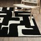 ROW by Oriental Weavers Quinn Abstract Black and Ivory 2" x 7" Runner, , large