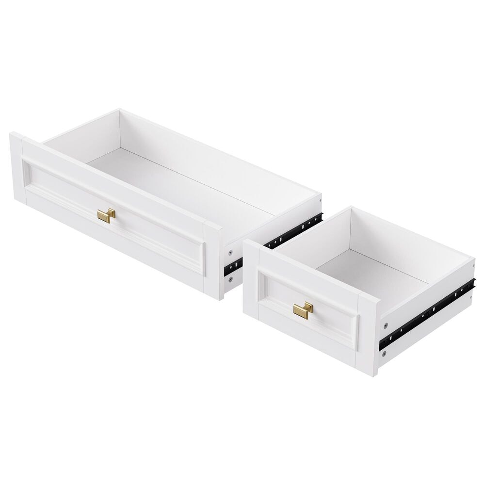 HOMLUX 52" Kitchen Island with Drop Leaf in White, , large