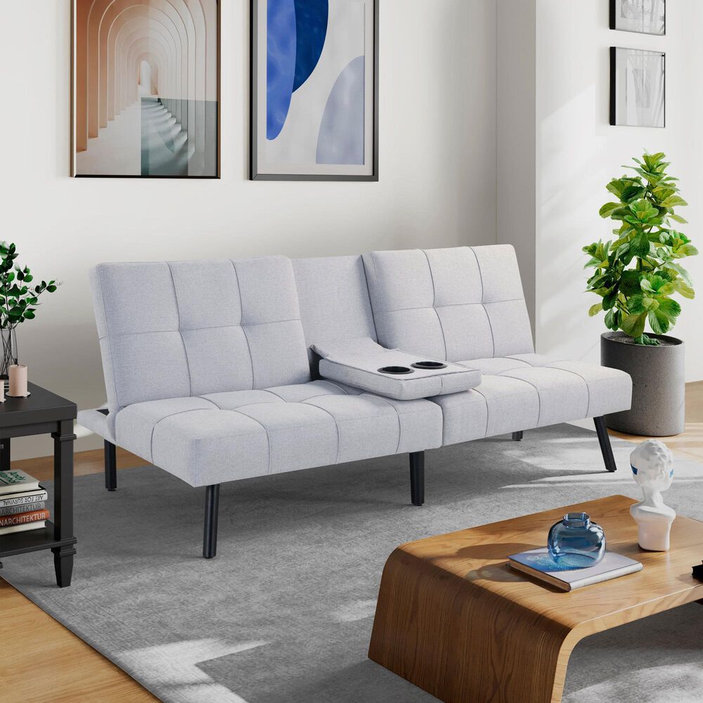 Lifestyle Solutions Larken Convertible Sofa in Light Gray, , large