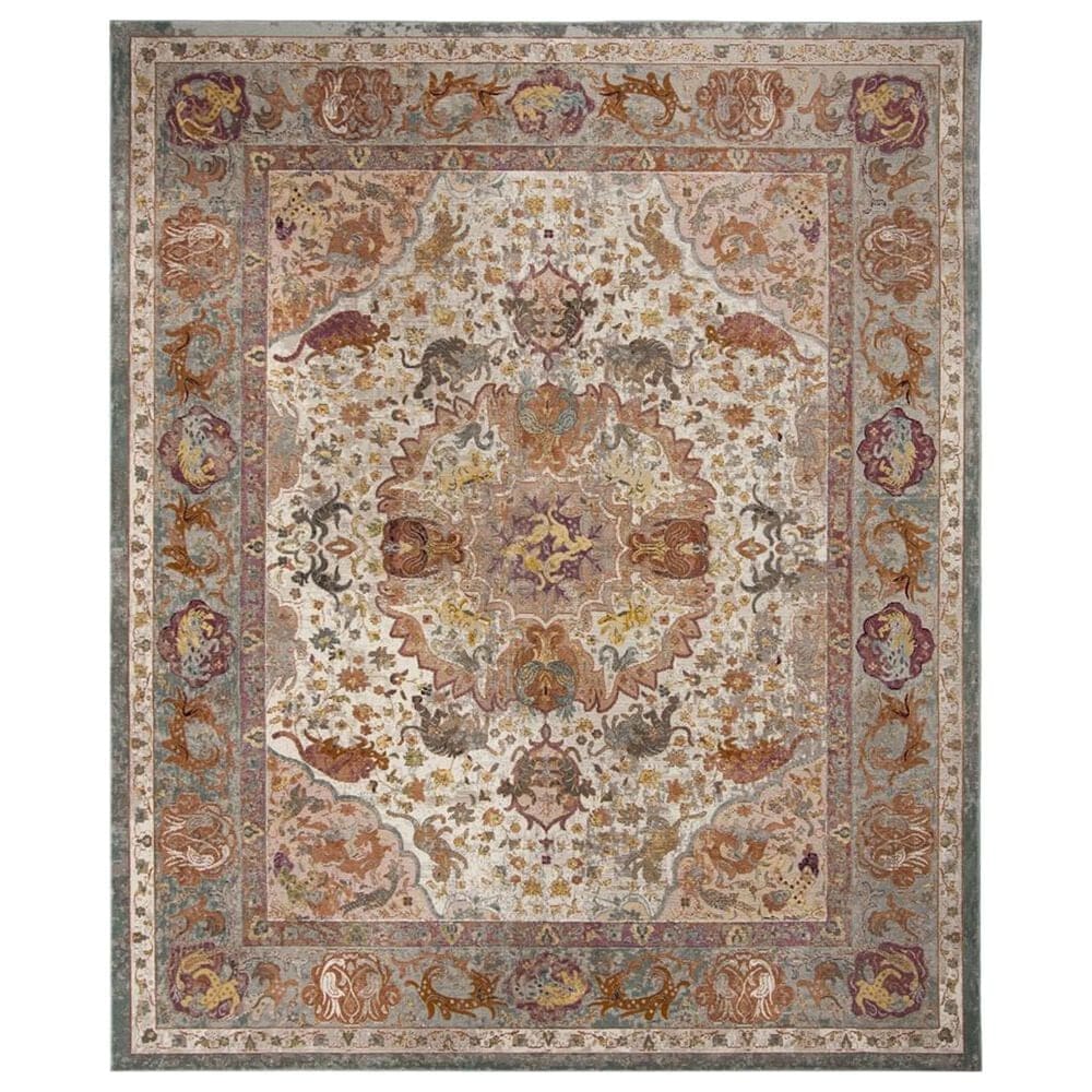 Safavieh Aria 9" x 12" Beige and Orange Area Rug, , large