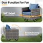 HOMLUX 7 Piece Outdoor Patio Set in Denim Blue, , large