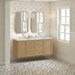 James Martin Vanities Laurent 60" Double Bathroom Vanity in Light Natural Oak with 3 cm Ethereal Noctis Silestone Top, Rectangular Sinks and FreePower Wireless Charger, , large