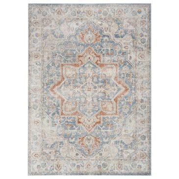Nourison Astra Machine Washable ASW12 4" x 6" Denim and Multicolor Area Rug, , large