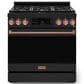 THOR KITCHEN Gordon Ramsay 6 Cu. Ft. 36" Professional Liquid Propane Range with Rose Gold Handle Kit in Black, , large