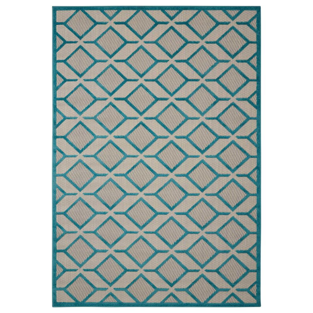 Nourison Aloha ALH03 9'6" x 13' Blue Area Rug, , large