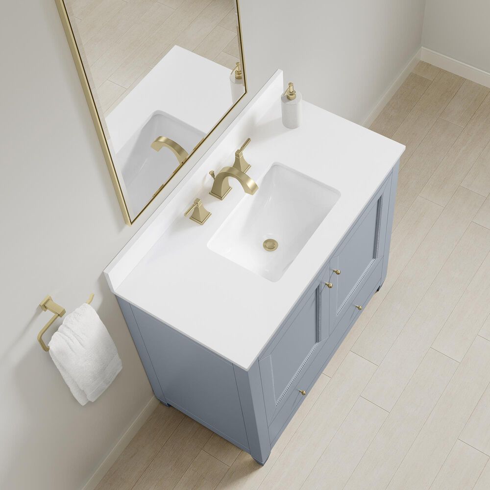 37B Claudine 36" Single Bathroom Vanity in Soft Blue with Glossy White Composite Stone Top and Backsplash, , large