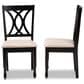 Baxton Studio Reneau Side Chair with Sand Cushion in Espresso Brown (Set of 2), , large