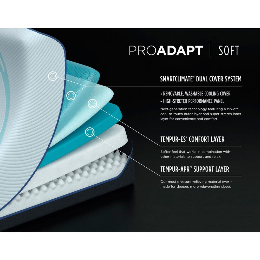 Tempur-Pedic TEMPUR-PROADAPT Soft King Mattress with Low Profile Box Spring, , large