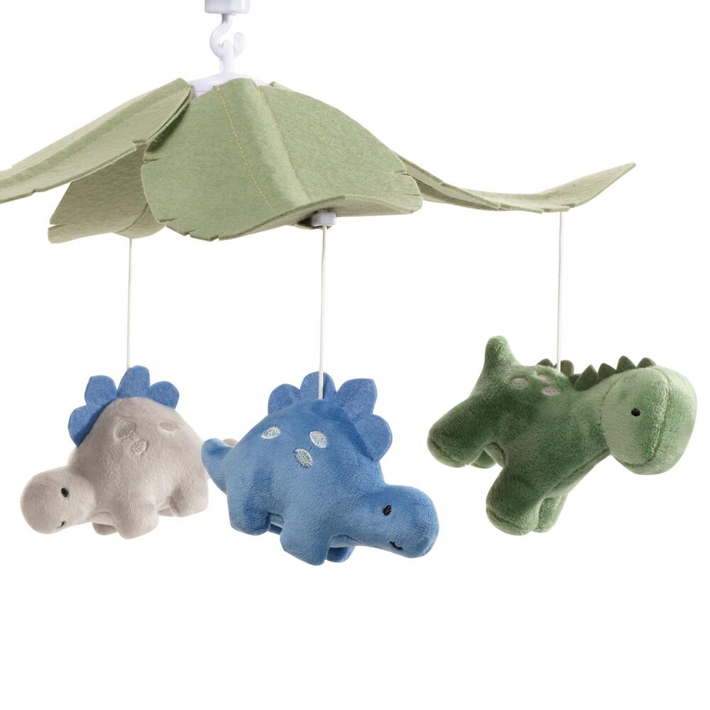 Lambs &amp; Ivy Dino-Might Dinosaur Musical Baby Crib Mobile in Multicolor, , large