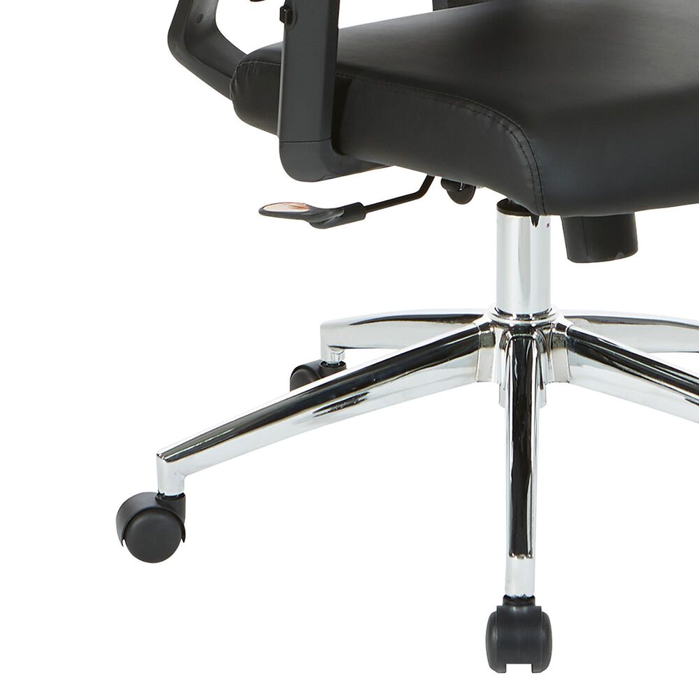 OSP Home Office Chair with Black Cushion with Chrome Finish, , large