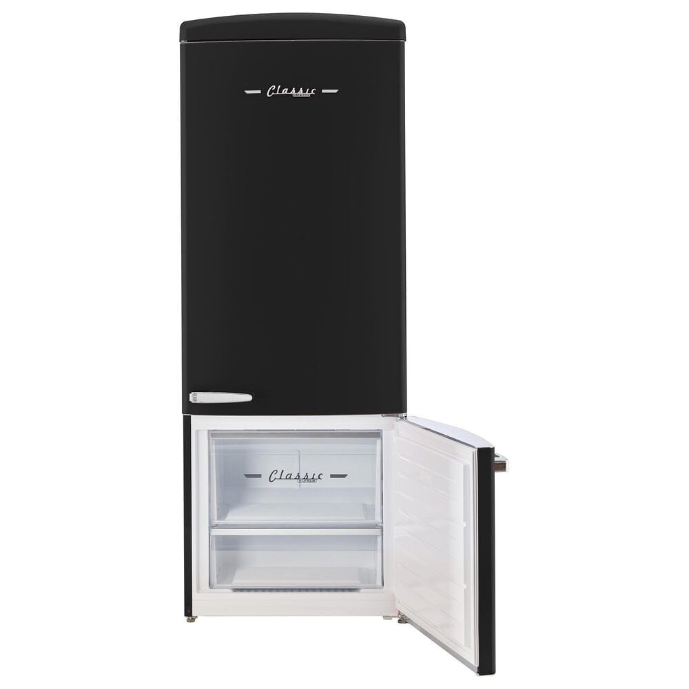 Unique Appliances Classic Retro 17 Cu. Ft Bottom Mount Refrigerator in Matte Black, , large