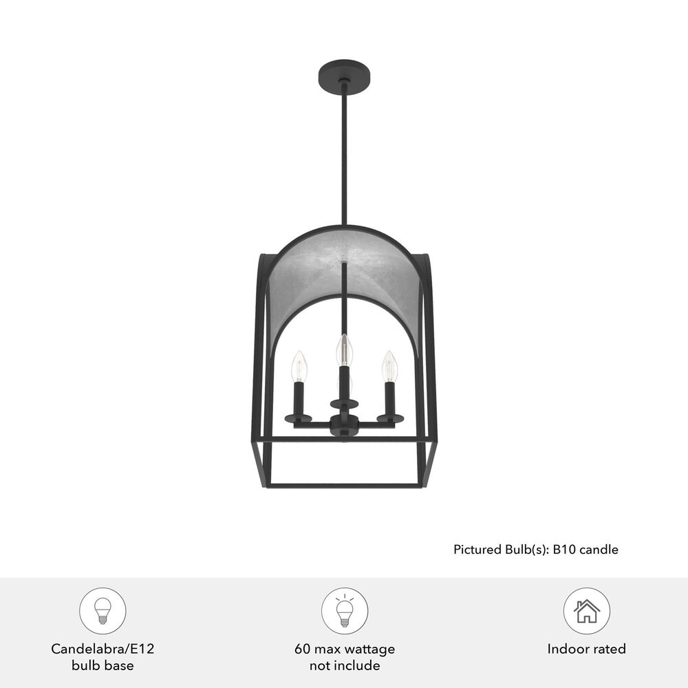 Hunter Dukestown 15&quot; 4-Light Lantern Pendant in Natural Iron and Gold Leaf, , large