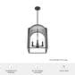 Hunter Dukestown 15" 4-Light Lantern Pendant in Natural Iron and Gold Leaf, , large