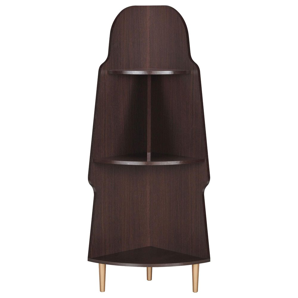 Furniture of America Carter 3-Shelf Corner Bookcase in Espresso, , large