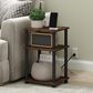 HOMLUX 3-Tier Turn-N-Tube End Table with 2 USB ports in Amber Pine and Black, , large