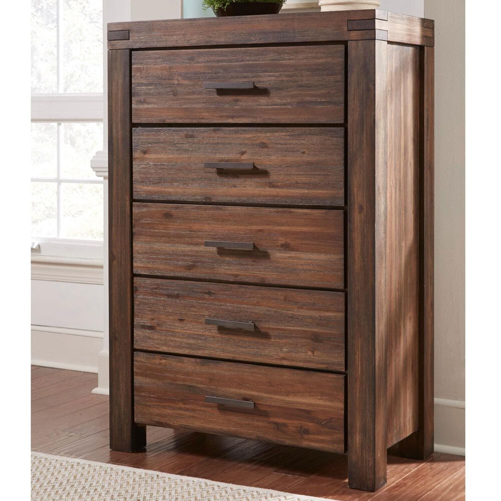 Urban Home Meadow 5-Drawer Chest in Distressed Brick Brown, , large