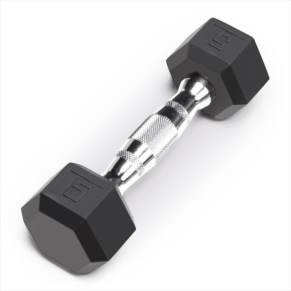 Impex, Inc 5 Lb Rubber Hex Dumbbell, , large