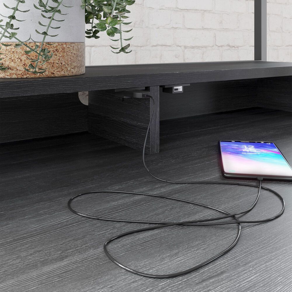 Ashley Yarlow Writing Desk with Shelf in Black, , large