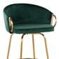 LumiSource Claire Swivel Counter Stool with Green Velvet Upholstery in Gold (Set of 2), , large