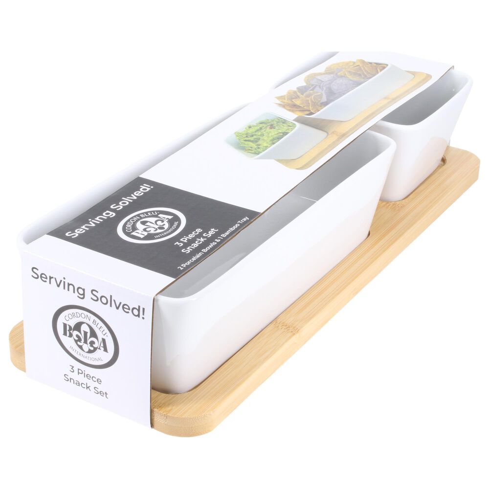 BIA Cordon Bleu 3-Piece Rectangular Bamboo Snack Set in White, , large