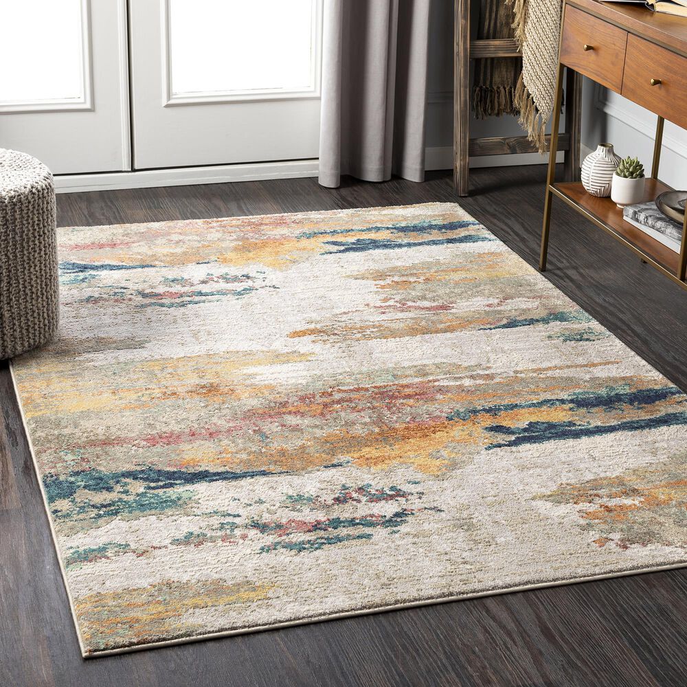 Surya Illusions 7&#39;10&quot; x 10&#39; Cream, Gray, Sage, Orange and Peach Area Rug, , large