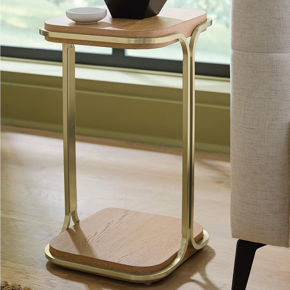 Hooker Furniture Banyon Bay Accent Table in Desert Oak and Brushed Brass, , large