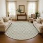 Dalyn Rug Company Soft Essentials Plaid Celery 8" Round Indoor/Outdoor Area Rug, , large