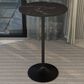 Leisuremod LeisureMod Verve Collection Modern Bar Height Table Black Base with 27 Round Black Marbleized MDF Top, , large