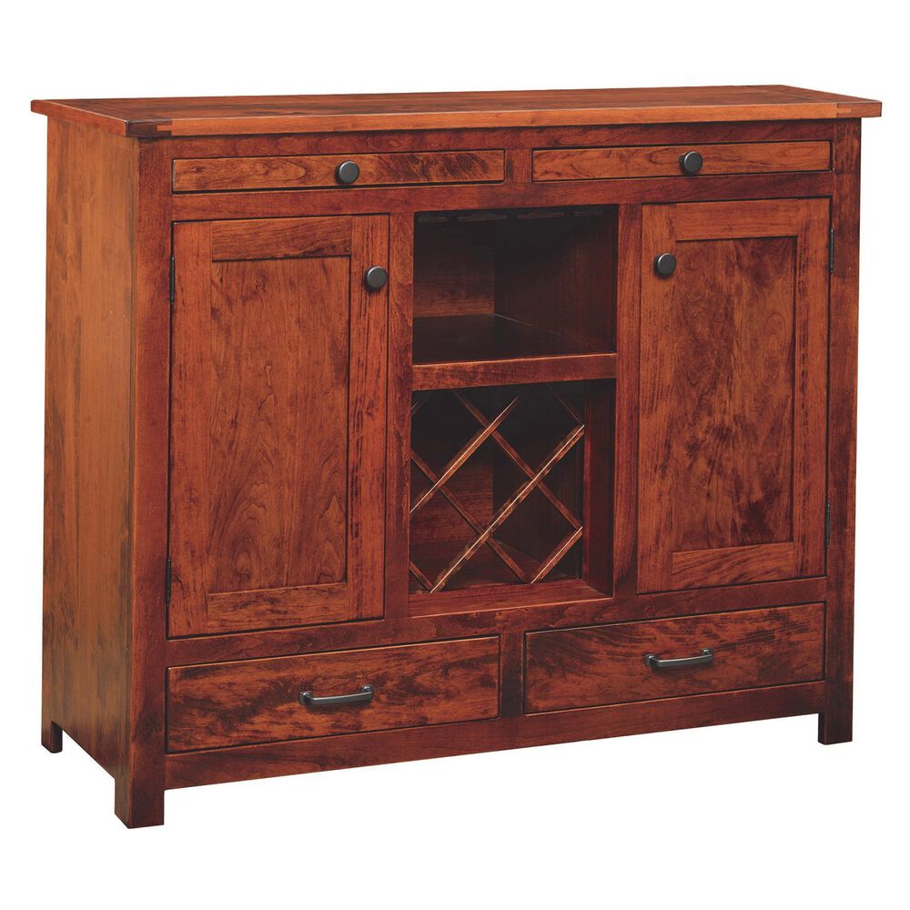 Trailway Llc Sutter Mills  Server in Rustic Hickory Gunsmoke Finish, , large