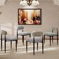 Morden Fort Modern Boucle Side Chair with Grey Cushion in Black and Gold (Set of 4), , large
