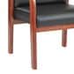 OSP Home WD Visitors Chair in Black Faux Leather and Oak, , large