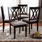 Baxton Studio Reneau Side Chair with Gray Cushion in Espresso Brown (Set of 4), , large