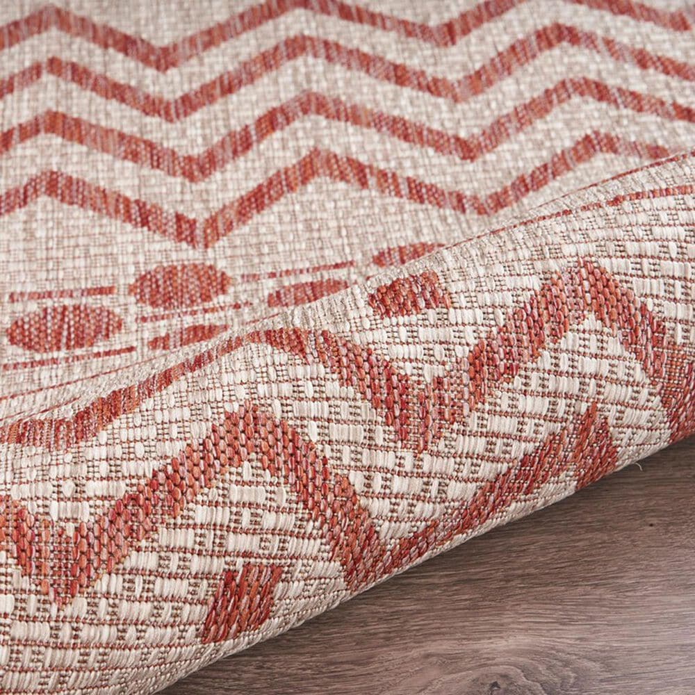 L&amp;R Resources Sun Shower 5&#39; x 8&#39; Beige and Red Indoor/Outdoor Area Rug, , large