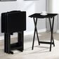 Coaster Donna 4-Piece TV Tray Table Set with Stand in Black, , large