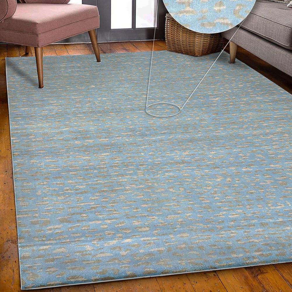 Radici USA Leopardo 8&#39; x 10&#39; Denim Area Rug, , large