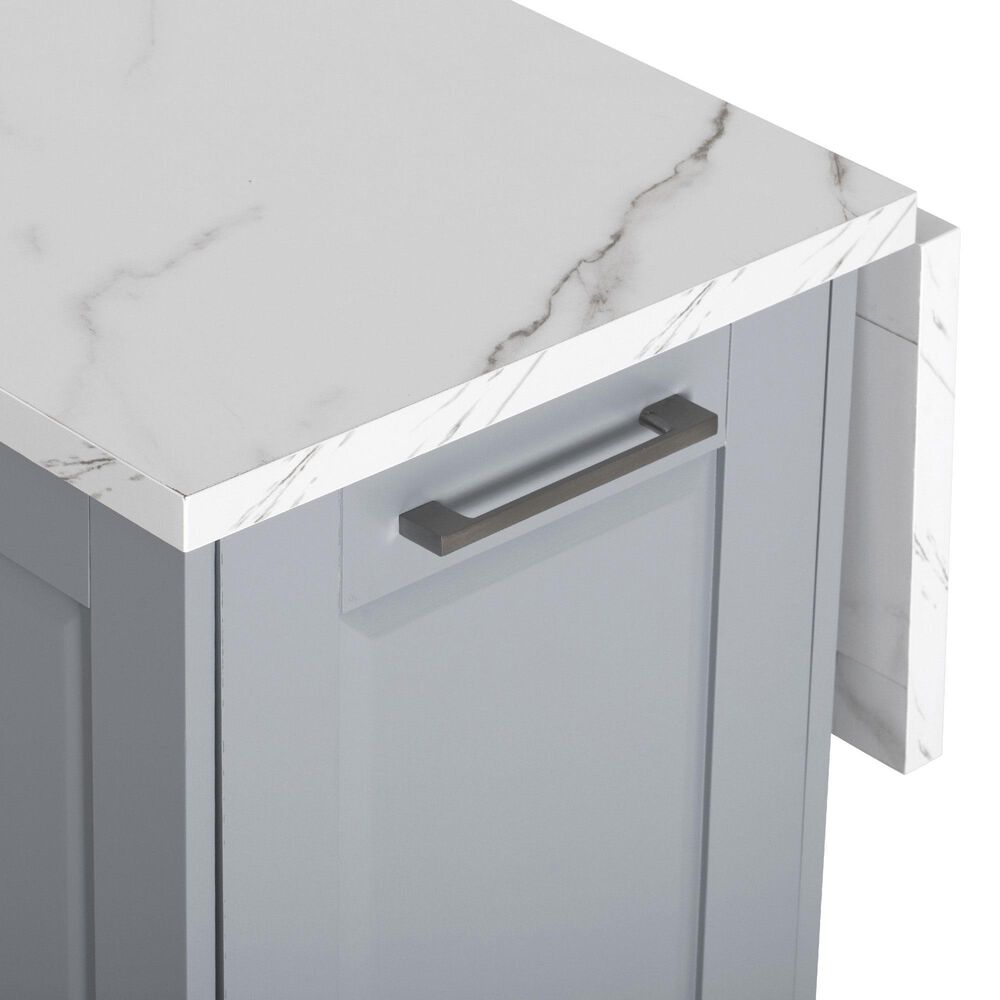 HOMLUX 51" Kitchen Island with Tilt Trash Can Cabinet in Grey, , large