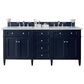 James Martin Vanities Brittany 72" Double Bathroom Vanity in Victory Blue with 3 cm Carrara White Marble Top and Rectangle Sinks, , large