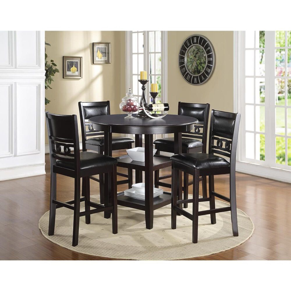 New Heritage Design Gia 5-Piece Counter Height Dining Set in Ebony, , large