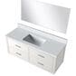 Lexora Home Castor 48" Single Bathroom Vanity in Black with 2 cm White Quartz Top, Rectangular Sink and 43" Mirror, , large