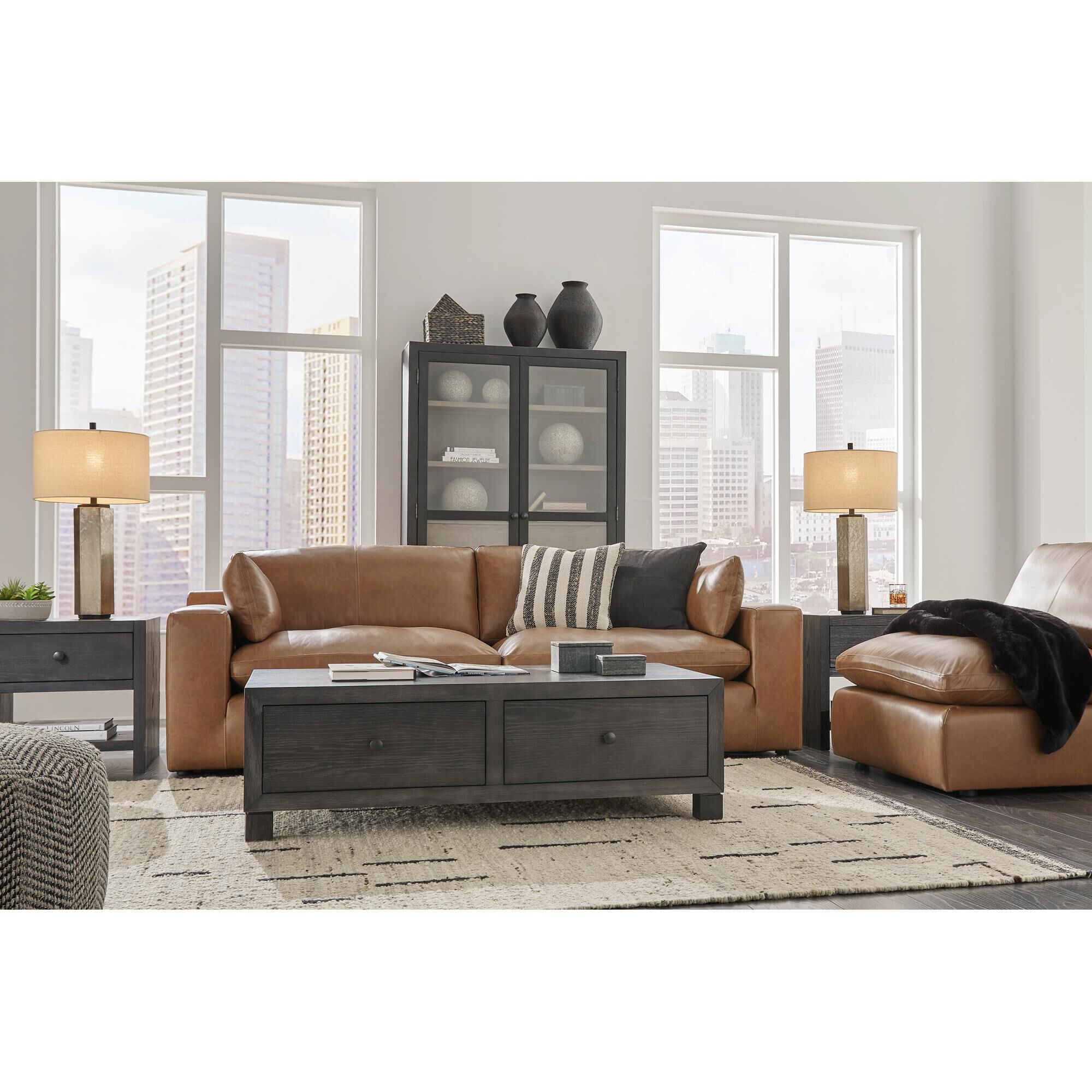 Ashley Emilia 2-Piece Stationary Symmetrical Sectional Loveseat in