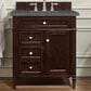 James Martin Vanities Brittany 30" Single Bathroom Vanity in Burnished Mahogany with 3 cm Parisien Bleu Quartz Top and Rectangular Sink, , large