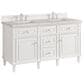 James Martin Vanities Lorelai 60" Double Vanity in Bright White with 3 cm Eternal Jasmine Pearl Quartz Top, , large