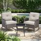 Sunwell Garden 3-Piece Patio Chat Set with Two Rocking Chair in Beige, , large