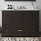 Lexora Home Dukes 48" Single Bathroom Vanity in Espresso with 2 cm White Quartz Top and Rectangular Sink, , large