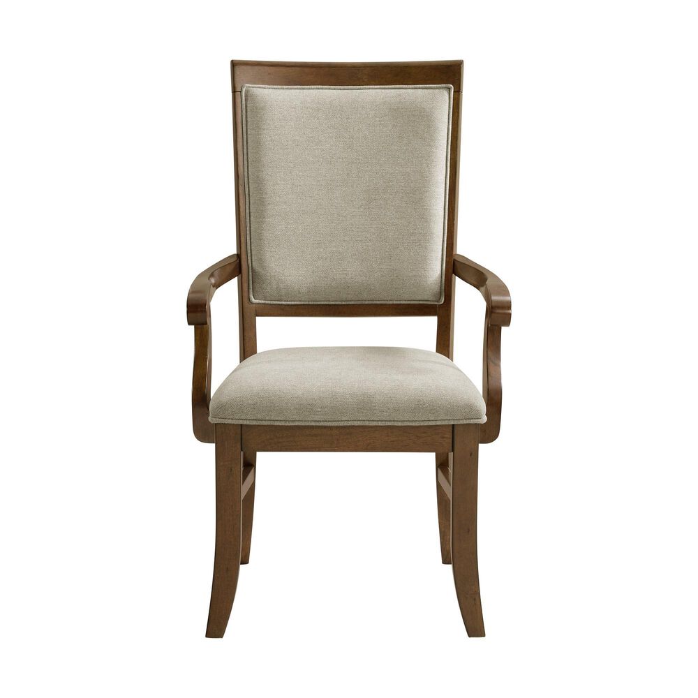 Mayberry Hill Phillipe Dining Arm Chair in Cherry Brown Finish, , large