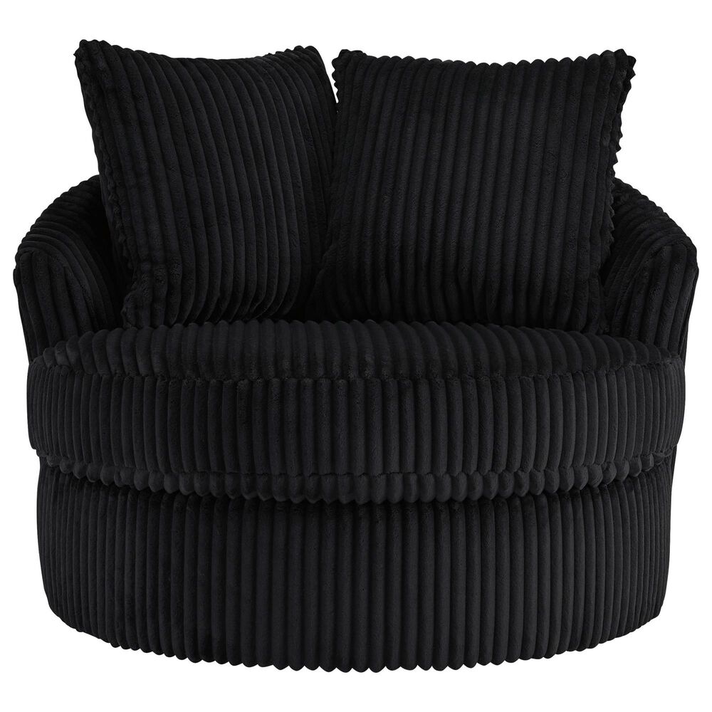 Ashley Gramwell Swivel Accent Chair in Onyx, , large