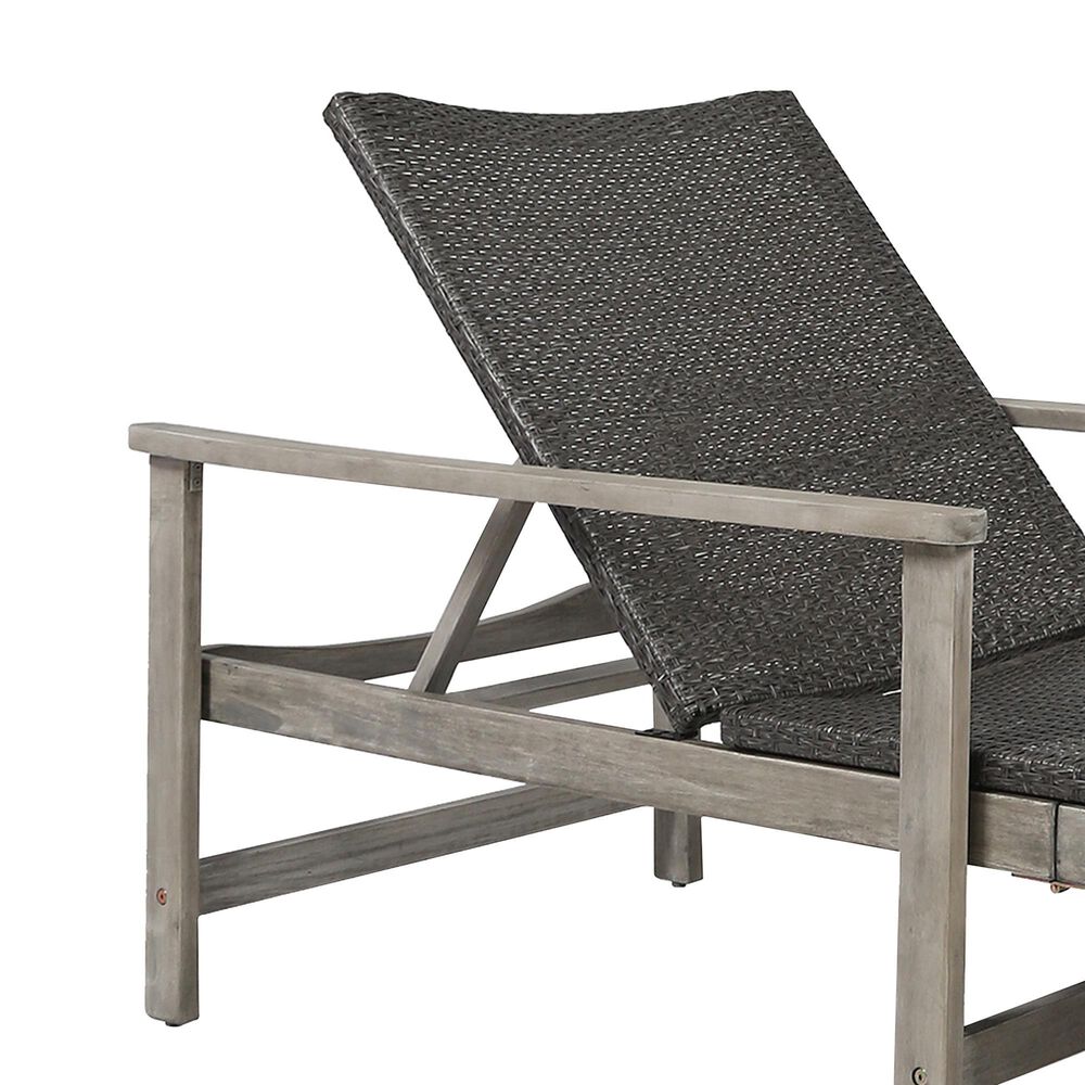 Hearth and Haven Hampton Outdoor Chaise Lounge with Adjustable Seating in Grey, , large