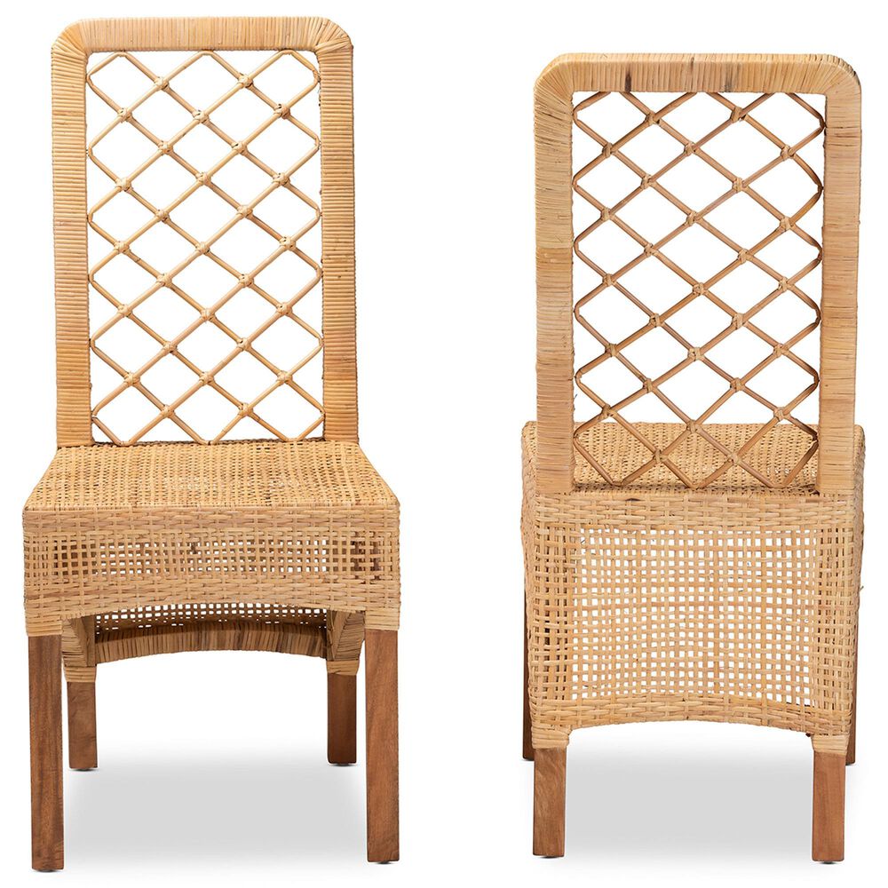 Baxton Studio Moscow Side Chair in Natural Brown and Walnut Brown (Set of 2), , large